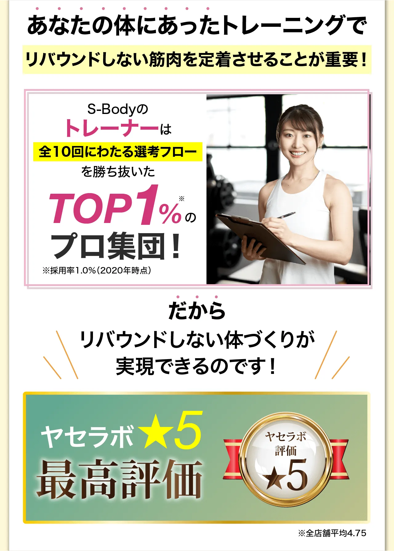あなたの体にあったトレーニングでリバウンドしない筋肉を定着させることが重要！